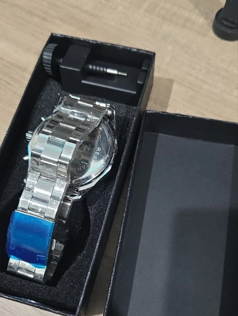 Men's Silver Stainless Steel Chronograph Watch